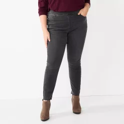 Plus Size Sonoma Goods For Life® Comfortable Favorite Mid-Rise Jeggings -Glamix Store 4916239 Skylane