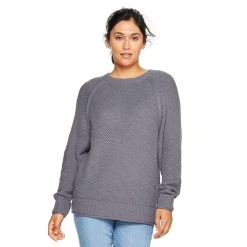 Women's Sonoma Goods For Life® All Over Stitch Crewneck Sweater -Glamix Store 4923526 Mauve
