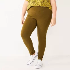 Plus Size Sonoma Goods For Life® Midrise Leggings -Glamix Store 4966829 Olive