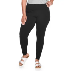 Plus Size Sonoma Goods For Life® Midrise Leggings -Glamix Store 4966829 Pitch Black
