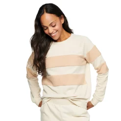 Women's Sonoma Goods For Life® Everyday Crewneck Sweatshirt -Glamix Store 4974237 Cream Stripe