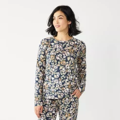 Women's Sonoma Goods For Life® Everyday Crewneck Sweatshirt -Glamix Store 4974237 Navy Floral