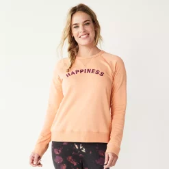 Women's Sonoma Goods For Life® Everyday Crewneck Sweatshirt -Glamix Store 4974237 Peach Happiness