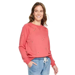 Women's Sonoma Goods For Life® Everyday Crewneck Sweatshirt -Glamix Store 4974237 Raspberry Ditsy