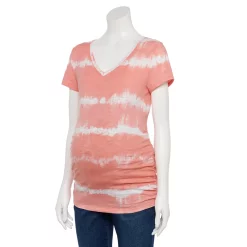Maternity Sonoma Goods For Life® Essential V-Neck Tee -Glamix Store 4980526 Coral Dye