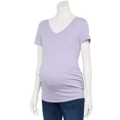 Maternity Sonoma Goods For Life® Essential V-Neck Tee -Glamix Store 4980526 Glazed Berry