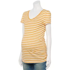 Maternity Sonoma Goods For Life® Essential V-Neck Tee -Glamix Store 4980526 Gold Stripe