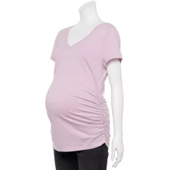 Maternity Sonoma Goods For Life® Essential V-Neck Tee -Glamix Store 4980526 Lilac Jade