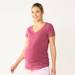Maternity Sonoma Goods For Life® Essential V-Neck Tee -Glamix Store 4980526 Mauve