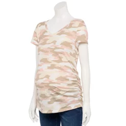 Maternity Sonoma Goods For Life® Essential V-Neck Tee -Glamix Store 4980526 Neutral Camo