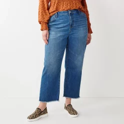 Plus Size Sonoma Goods For Life® Premium High-Waisted Straight-Leg Crop Jeans -Glamix Store 4990293 Baytree