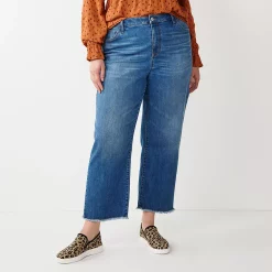 Plus Size Sonoma Goods For Life® Premium Curvy High-Waisted Straight-Leg Crop Jeans -Glamix Store 4990809 Baytree