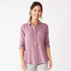 Women's Sonoma Goods For LifeĀ® Essential Everyday Button-Down Shirt