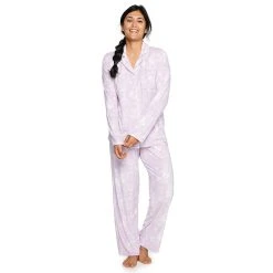 Women's Sonoma Goods For Life® Velour Long Sleeve Pajama Shirt & Pajama Pants Sleep Set 19 Women's Sonoma Goods For Life® Velour Long Sleeve Pajama Shirt & Pajama Pants Sleep Set -Glamix Store 5033010 Lavendar Tie Dye