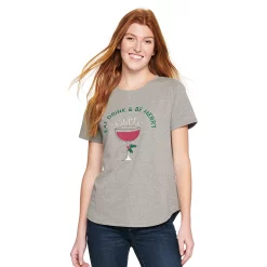 Women's Sonoma Goods For Life® Short Sleeve Holiday Graphic Tee -Glamix Store 5180762 Eat Drink Be Merry