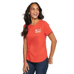 Women's Sonoma Goods For Life® Short Sleeve Holiday Graphic Tee -Glamix Store 5180762 Merry Red Chest