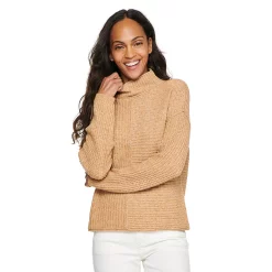 Women's Sonoma Goods For Life® Exposed Seaming Mockneck Sweater -Glamix Store 5195667 Cocoa Delight