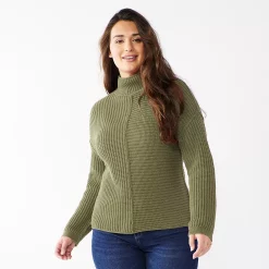 Women's Sonoma Goods For Life® Exposed Seaming Mockneck Sweater -Glamix Store 5195667 Olive Era