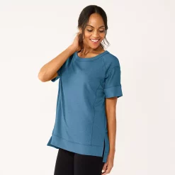 Women's Sonoma Goods For Life® Supersoft Short Sleeve Tunic -Glamix Store 5231865 Blue