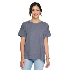 Women's Sonoma Goods For Life® Supersoft Short Sleeve Tunic -Glamix Store 5231865 Deep Purple Gray