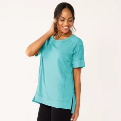 Women's Sonoma Goods For Life® Supersoft Short Sleeve Tunic -Glamix Store 5231865 Light Blue