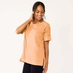 Women's Sonoma Goods For Life® Supersoft Short Sleeve Tunic -Glamix Store 5231865 Peach