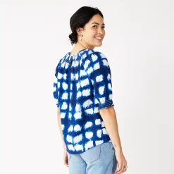 Women's Sonoma Goods For Life® Elbow Smock Neck Top -Glamix Store 5235158 ALT