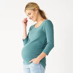 Maternity Sonoma Goods For Life® Essential Scoopneck Tee -Glamix Store 5236820 Huxley Blue
