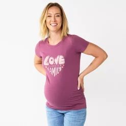 Maternity Sonoma Goods For Life® Fitted Crewneck Graphic Tee -Glamix Store 5237042 Love Makes A Family