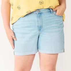 Plus Size Sonoma Goods For Life® Premium High-Waist Denim Shorts -Glamix Store 5261004 Orchard