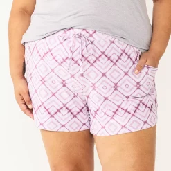 Plus Size Sonoma Goods For Life® Pajama Shorts 11 Plus Size Sonoma Goods For Life® Pajama Shorts -Glamix Store 5490355 Purple Diamonds