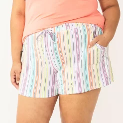 Plus Size Sonoma Goods For Life® Pajama Shorts 10 Plus Size Sonoma Goods For Life® Pajama Shorts -Glamix Store 5490355 White Rainbow Stripe