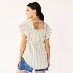 Maternity Sonoma Goods For Life® Squareneck Ruffle Top -Glamix Store 5525569 ALT