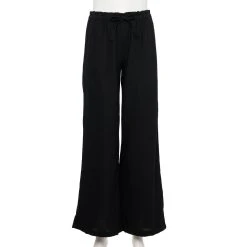 Women's Sonoma Goods For Life® Wide-Leg Linen Blend Pants -Glamix Store 5545402 Black
