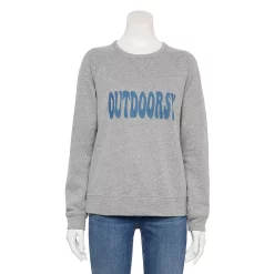 Women's Sonoma Goods For Life® Petite Everyday Crewneck Sweatshirt -Glamix Store 5562029 Gray Outdoorsy
