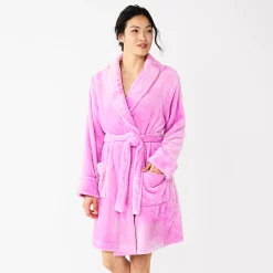 Women's Sonoma Goods For Life® Short Plush Robe -Glamix Store 5574694 Orchid