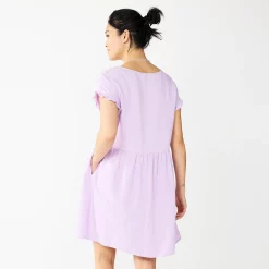 Women's Sonoma Goods For Life® Short Sleeve Popover Dress -Glamix Store 5578946 ALT