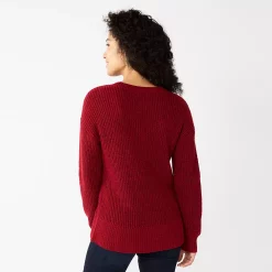 Women's Sonoma Goods For Life® Diamond Stitch Pullover Sweater -Glamix Store 5579763 ALT