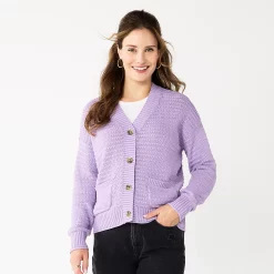Women's Sonoma Goods For Life® Cropped Cardigan -Glamix Store 5581344 Violet