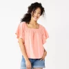 Women's Sonoma Goods For Life® Flutter Shoulder Top