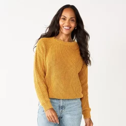 Petite Sonoma Goods For Life® Drop Shoulder Pullover Sweater -Glamix Store 5587850 Gold