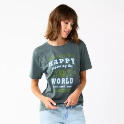 Women's Sonoma Goods For Life® Relaxed Graphic Tee -Glamix Store 5596692 Gray Happpy Exploring