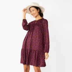 Women's Sonoma Goods For Life® Printed Long Sleeve Dress
