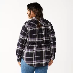 Plus Size Sonoma Goods For Life® Everyday Flannel Shirt -Glamix Store 5664645 ALT