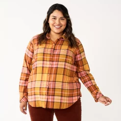 Plus Size Sonoma Goods For LifeĀ® Everyday Flannel Shirt