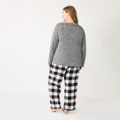 Plus Size Sonoma Goods For Life® Flannel Pajama Pants & Pajama Top Sleep Set -Glamix Store 5675638 ALT