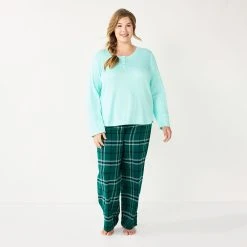 Plus Size Sonoma Goods For Life® Flannel Pajama Pants & Pajama Top Sleep Set