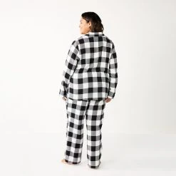 Plus Size Sonoma Goods For Life® Flannel Pajama Shirt & Pajama Pants Sleep Set -Glamix Store 5677717 ALT