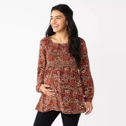 Maternity Sonoma Goods For Life® Smocked Bodice Empire Top -Glamix Store 5686595 Multi Floral
