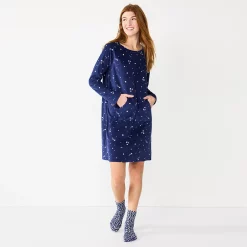 Women's Sonoma Goods For Life® 2-pc. Long Sleeve Crewneck Sleepshirt & Socks Set 10 Women's Sonoma Goods For Life® 2-pc. Long Sleeve Crewneck Sleepshirt & Socks Set -Glamix Store 5690614 Navy2 Twinkle